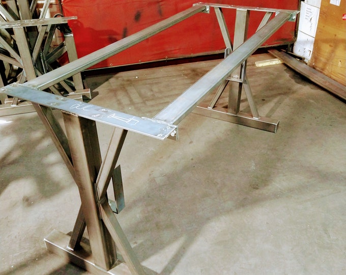 Metal Table Legs, Farmhouse Steel Base, Custom Sizes