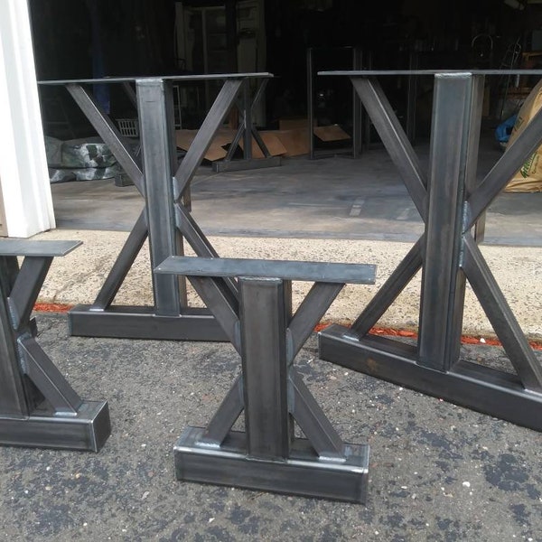 Industrial Metal Table Legs, Heavy Duty Trestle Base