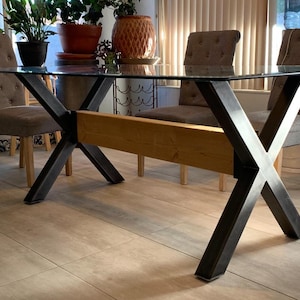 X-Shaped Metal Table Legs: Heavy Duty Farmhouse Style