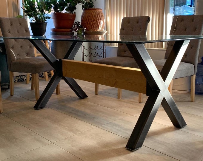 X-Shaped Metal Table Legs, Farmhouse Table Legs - Steel X-shaped legs