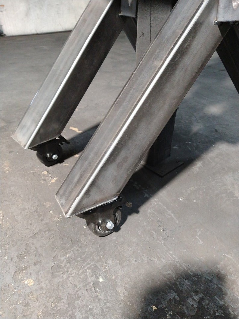Metal Table Legs Xshaped Table Base Casters Etsy