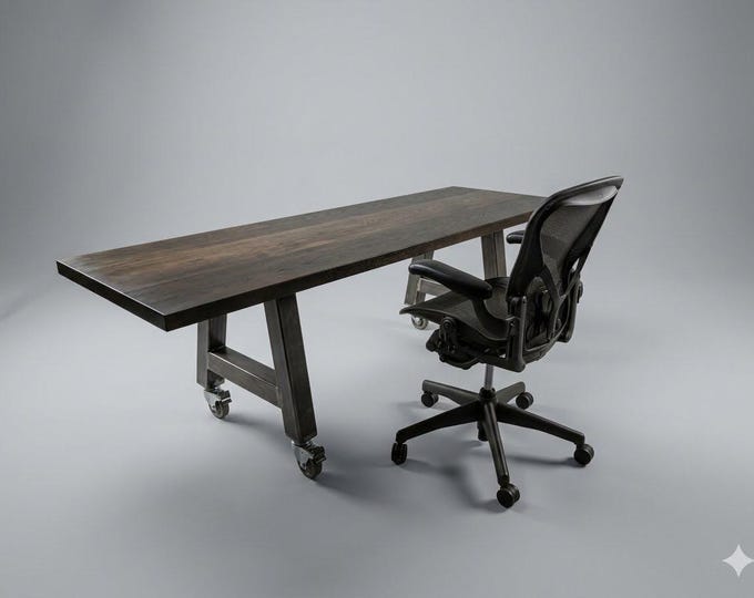 A-Shaped Metal Table Base, Steel Legs with Casters