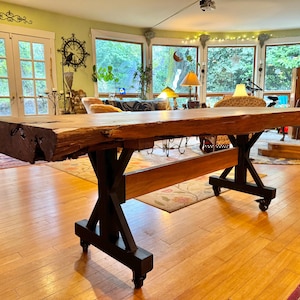 Farmhouse Metal Table Legs With Casters, Heavy Duty Industrial Base