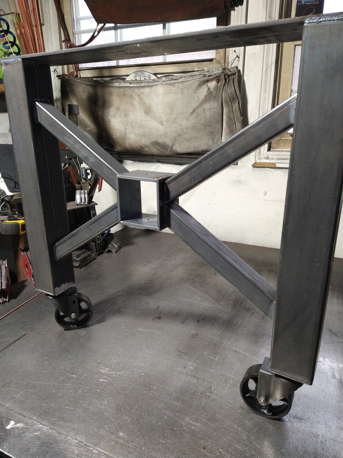 Metal Table Base / Table Base Casters / Legs With Casters / Etsy