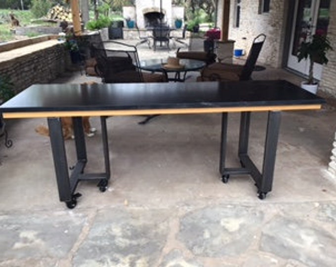 T Shaped Metal Table Base, Metal Table Legs Casters, Heavy Duty Steel Base Welded In U.S.