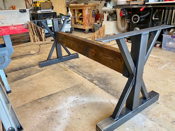 Metal Table Legs, Steel Table Base, Farmhouse Table Legs - Etsy