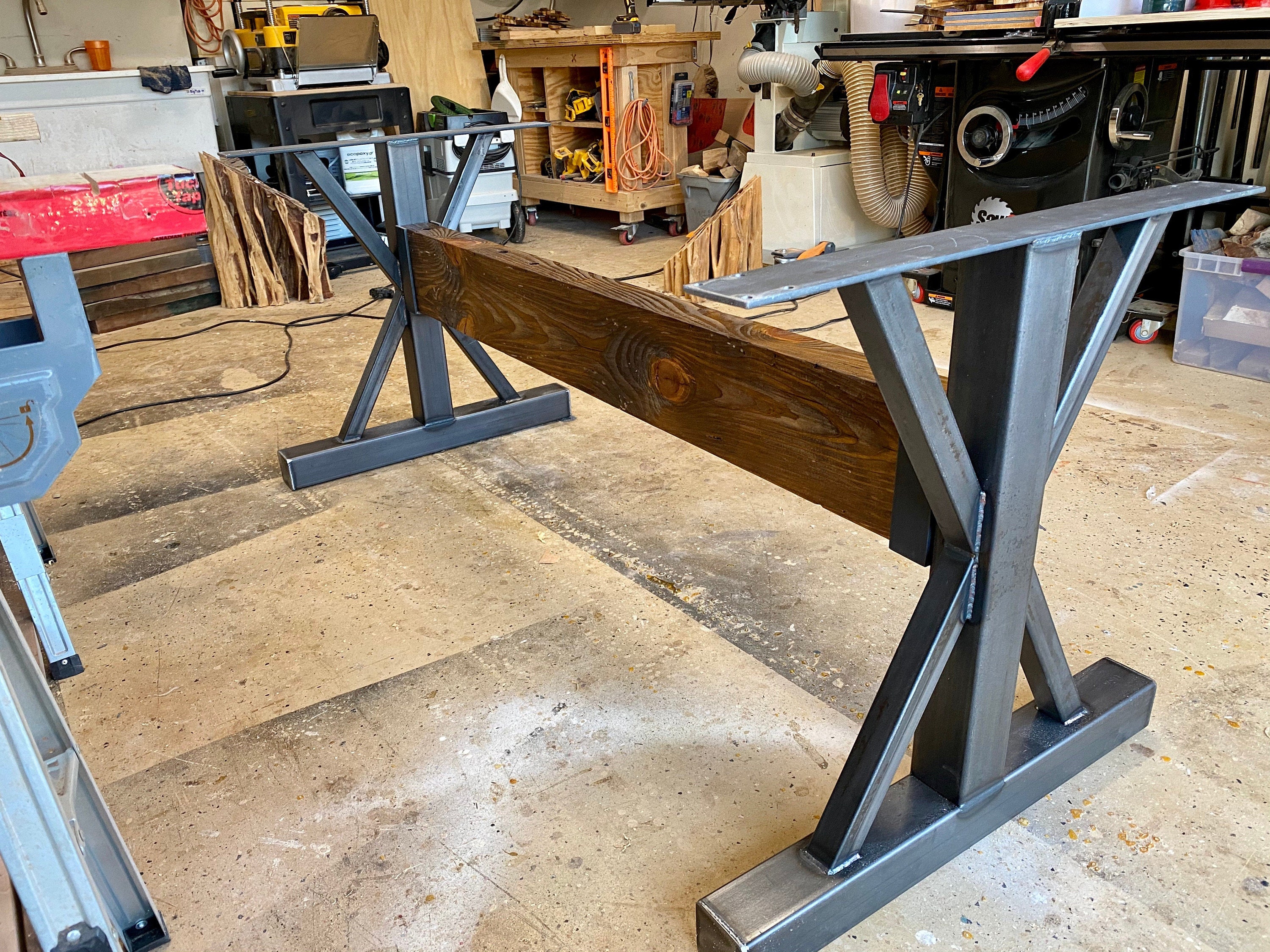 Metal Table Legs, Steel Table Base, Farmhouse Table Legs