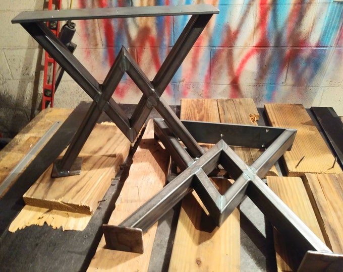 Metal Table Legs, Farmhouse Metal Base, Modern Metal Base