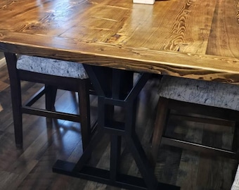 Industrial Farmhouse Metal Table Legs - Custom Heavy Duty Steel Dining Bases Made in USA