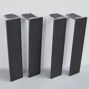 Metal Table Legs: European Industrial Style, Flat Black (Set of 4)