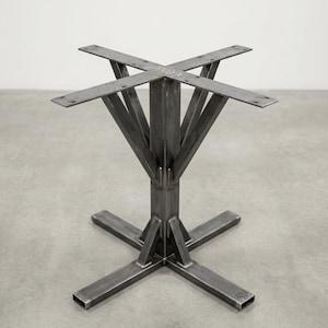 Unique Metal Pedestal Table Base, Heavy-Duty  Steel Base Custom Welded In U.S.A
