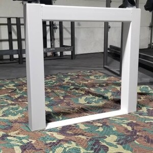 Industrial Metal Table Base with Casters: Heavy Duty Legs (Set of 2)