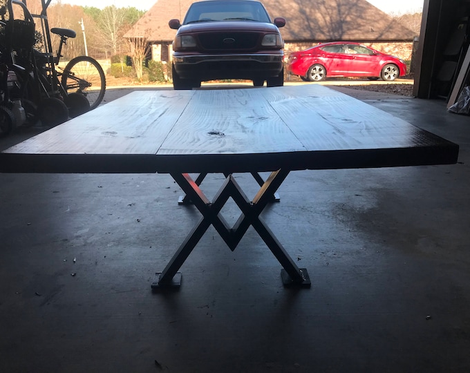 Heavy Duty Metal Dining Table Legs | Custom Industrial Steel Farmhouse Base | Handmade in USA