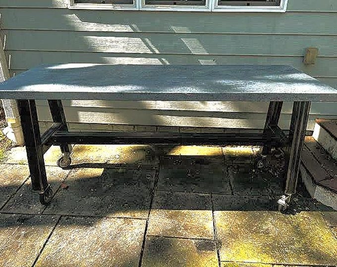 A-Shaped Metal Table Base, Steel Legs with Casters