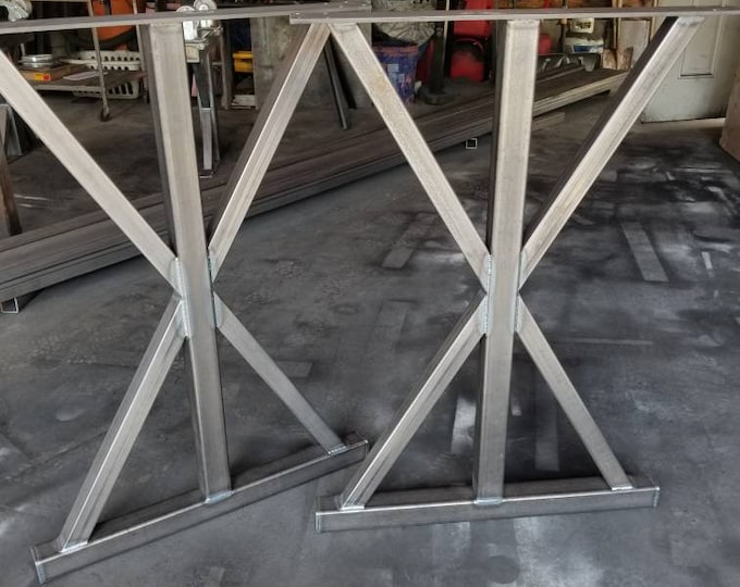 Bar Height Trestle Metal Table Base, Industrial Legs For Table