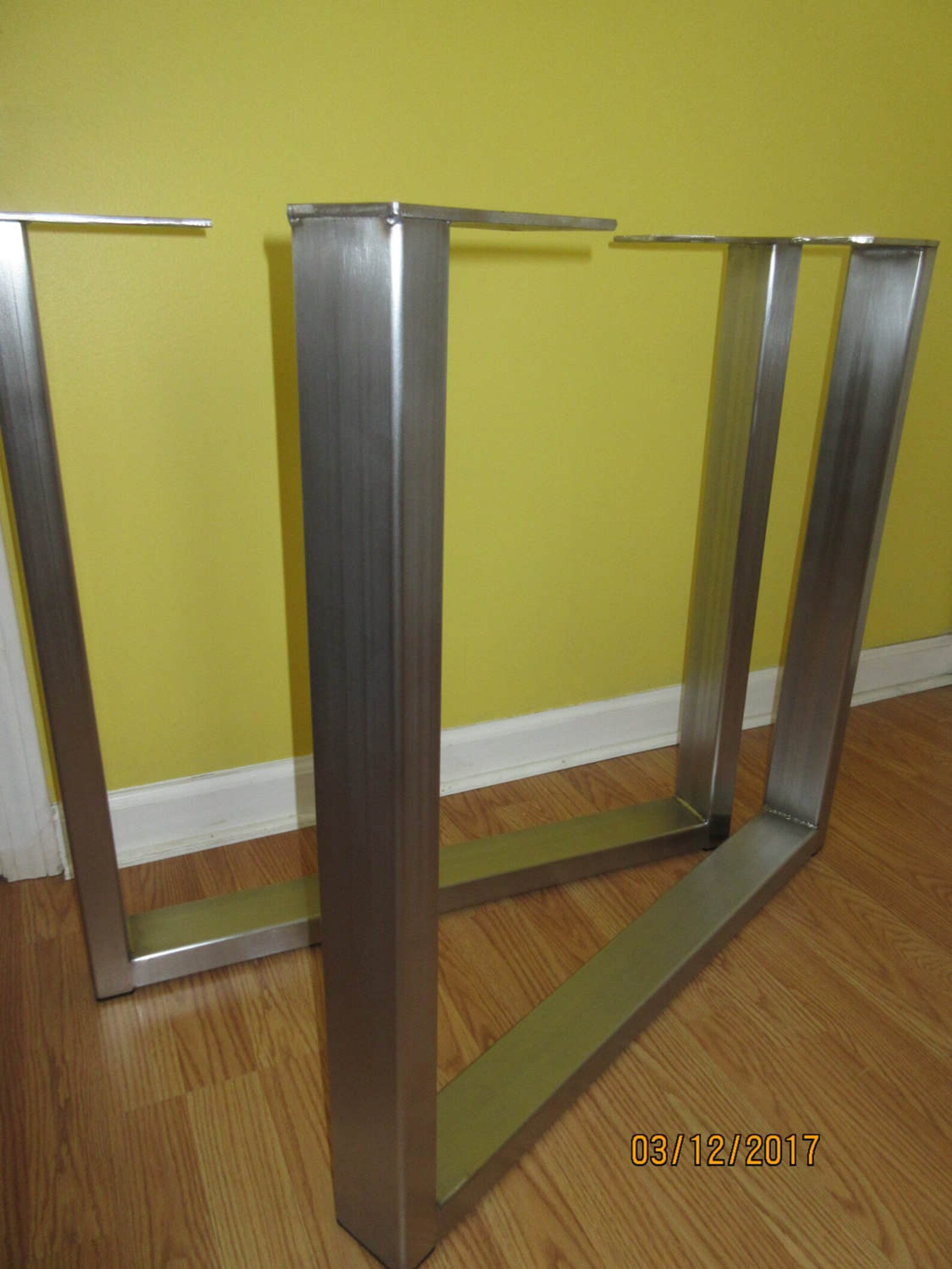 Hand Brushed Stainless Steel Table Base 1 X 3 Rectangle Etsy