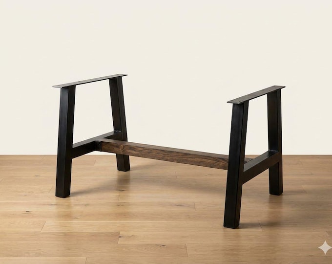 Handmade Metal Table Legs: Heavy Duty Steel Farmhouse Base, Industrial Table Legs, Welded in USA