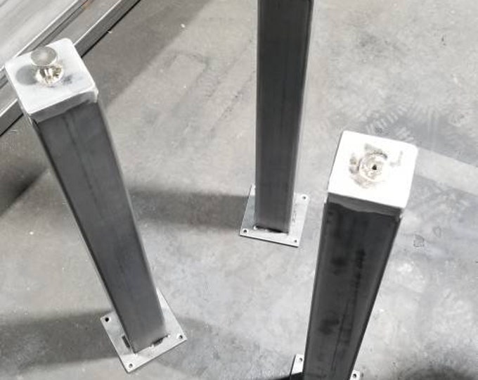 Metal Table Legs, Industrial,Dark Gun Metal Gray Finish