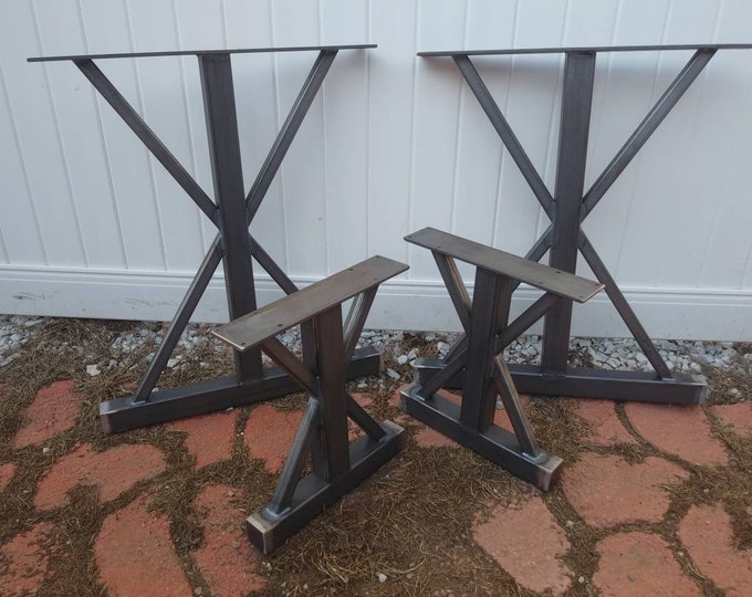 Trestle Metal Table Legs, Set of 4