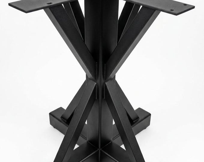 Industrial Steel Pedestal Table Base, Modern Farmhouse Dining Table Leg