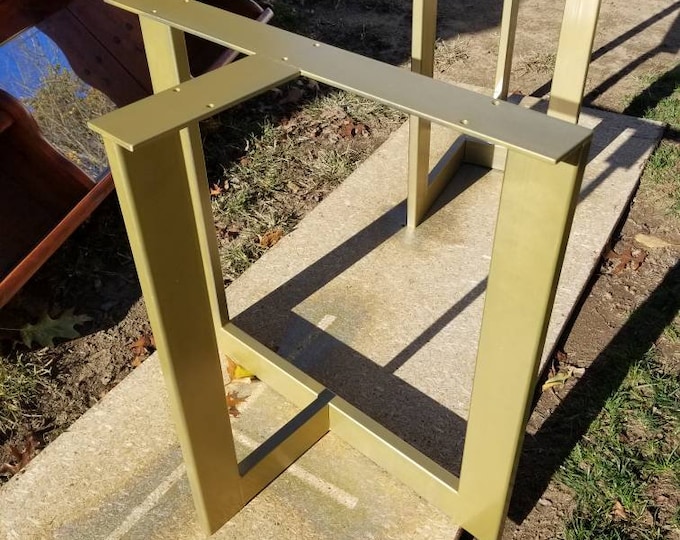 T-shaped Table Legs , Golden Metal Base , Industrial , Farmhouse
