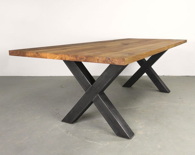 Heavy Duty Tube Steel Farmhouse Style Table Base, X-Shaped