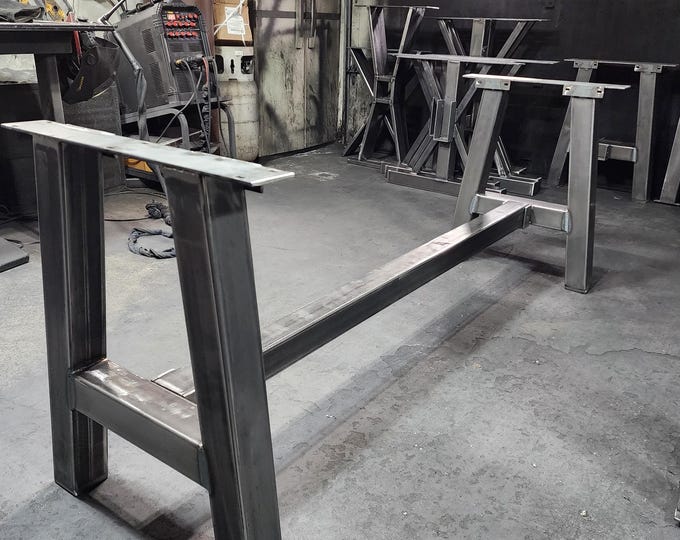 A-Shaped Metal Table Legs, Steel Table Base With Metal Beam