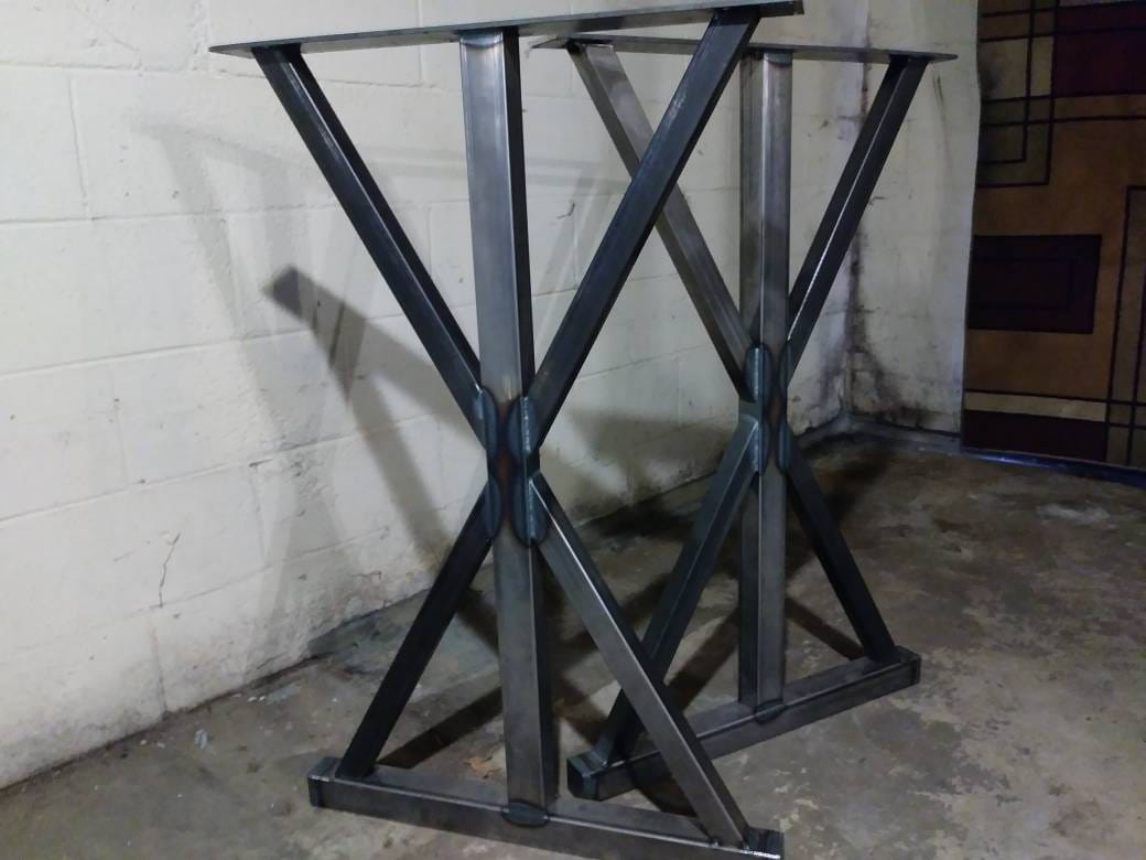 Bar High Metal Legs Trestle Table Base Handmade