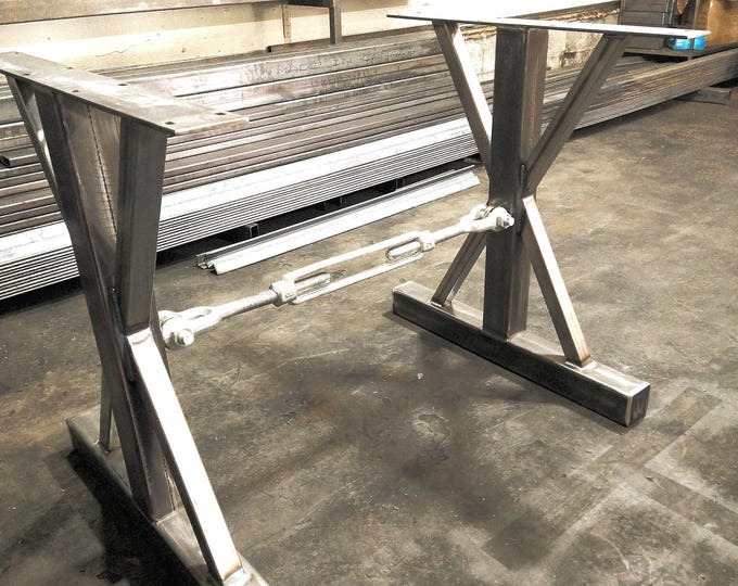 Metal Table Legs, Steel Metal Base, Iron Table Base, Custom Sizes Table Legs, Farmhouse Industrial Base