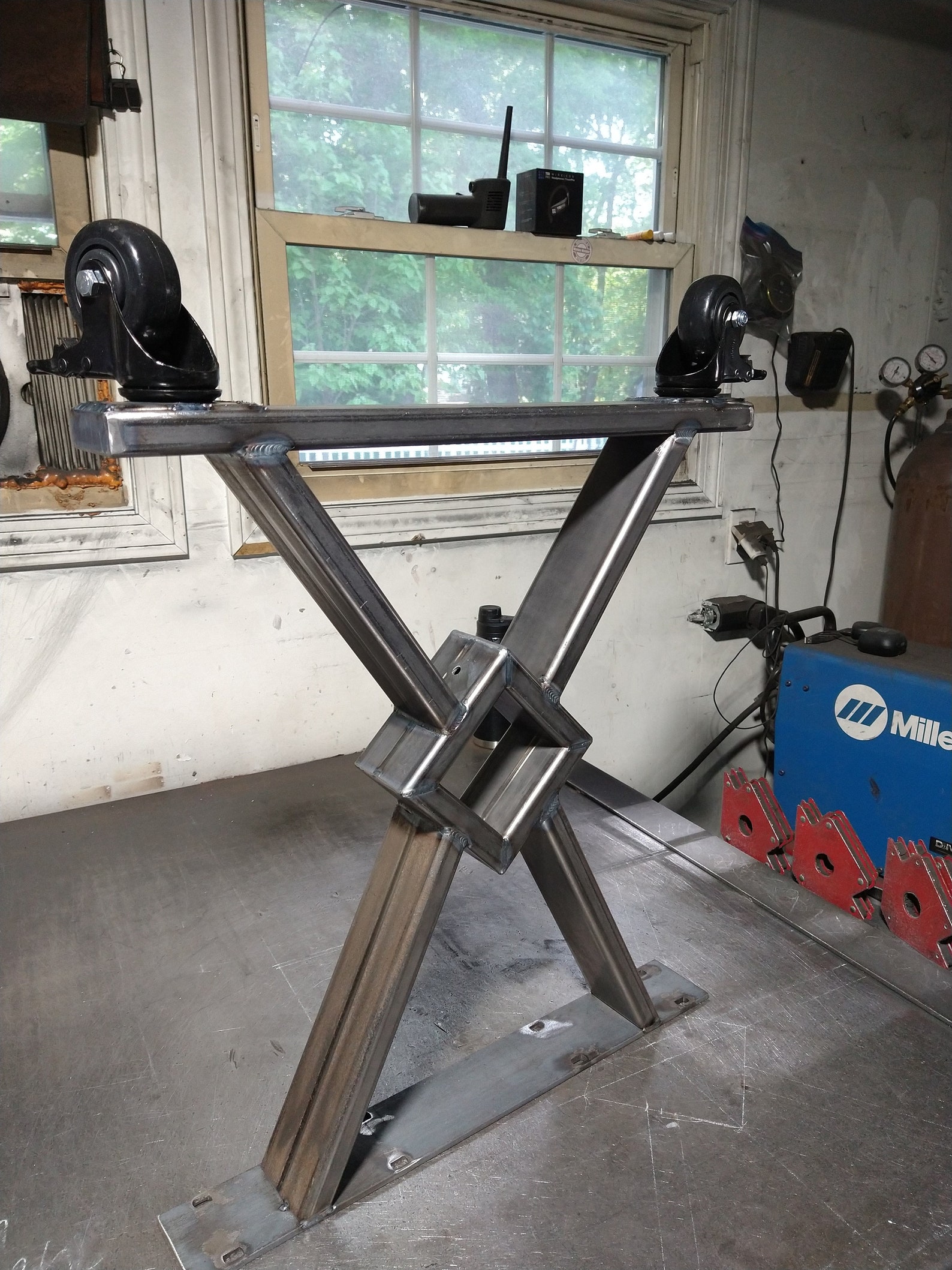 Metal Table Base Metal Table Legs Casters Metal Base Wheels Etsy
