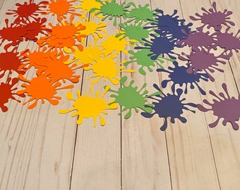 30 Large Paint Platter Confetti, Paint Splats Confetti, Paint Party, Paint Splatter Table Scatter, Paint Splats Decor, Rainbow confetti