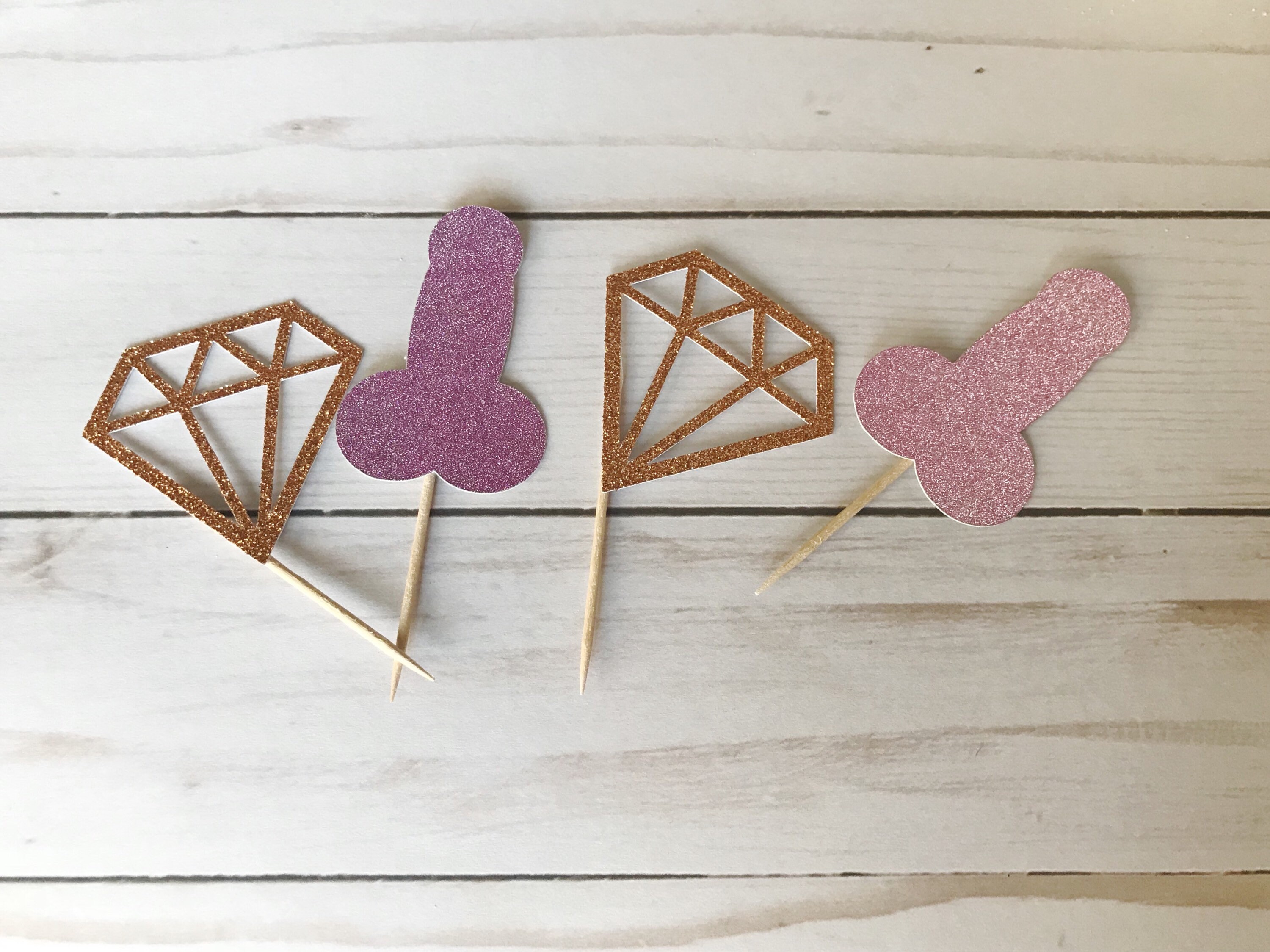 Bachelorette Cupcake Toppers, Bachelorette Party Decor, Penis Cupcake ...
