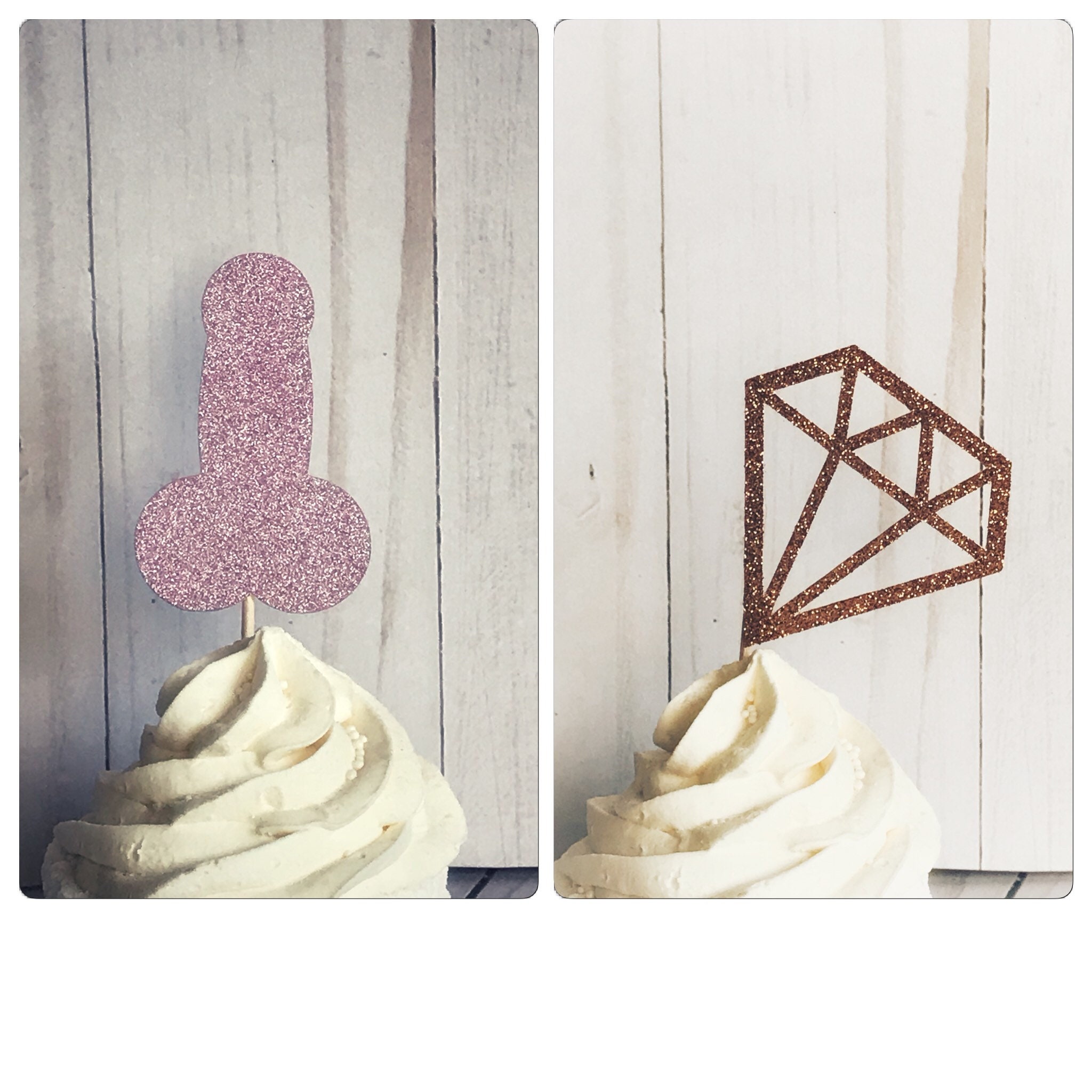 Bachelorette Cupcake Toppers, Bachelorette Party Decor, Penis Cupcake ...