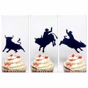 Bullriding cupcake topper; bullriding toppers, Cowboy cupcake topper, cowboy birthday, rodeo cupcake topper, western cupcake, baby cowboy