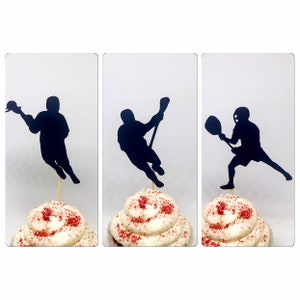 Lacrosse cupcake toppers, lacrosse cupcake topper, lacrosse party, lacrosse theme, lacrosse birthday, sports cupcake toppers, sports party