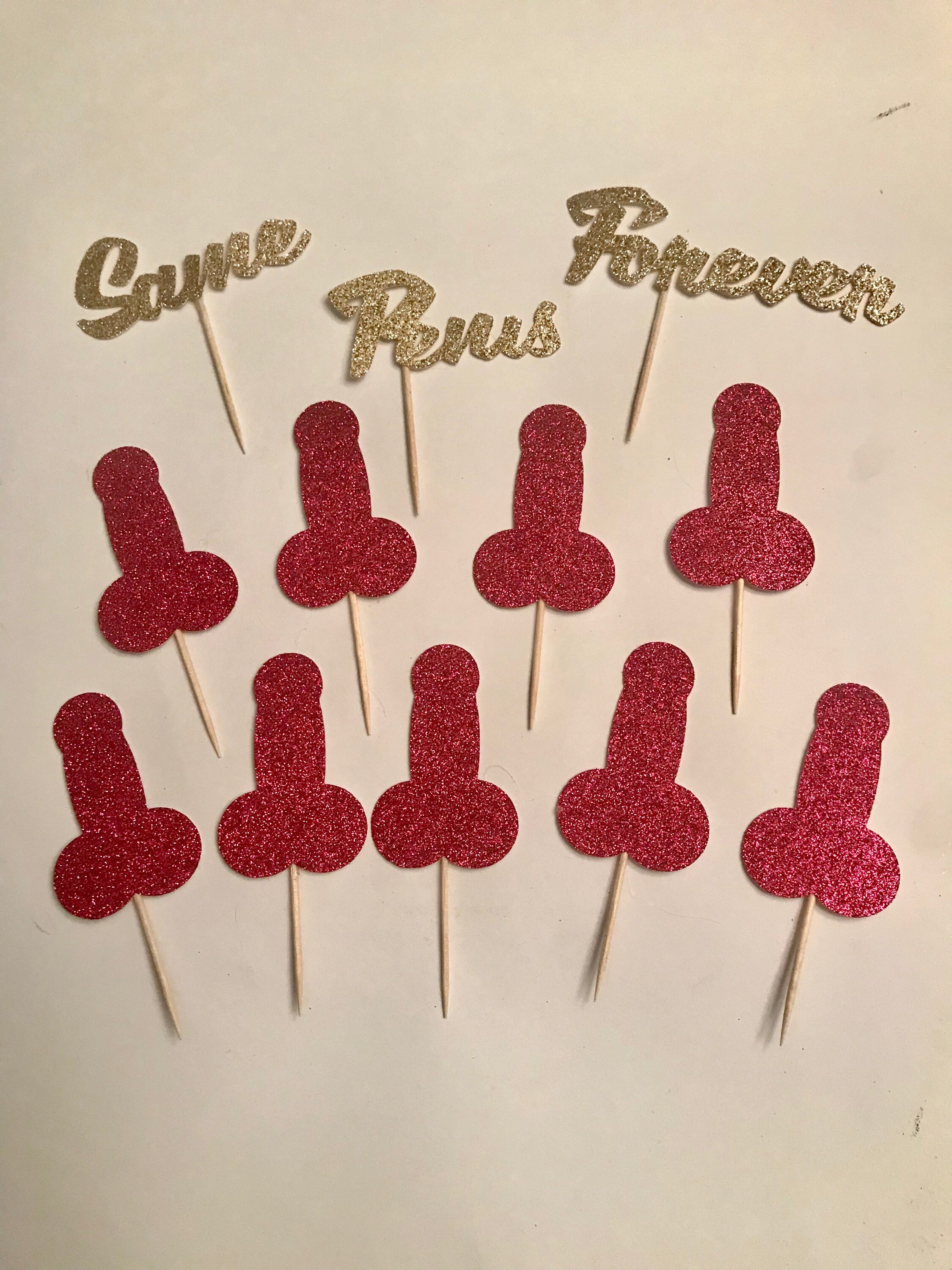 Same penis forever cupcake toppers Bachelorette decor Penis | Etsy
