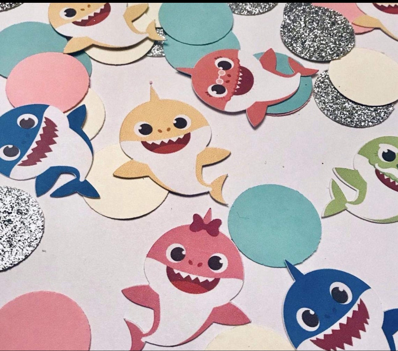 shark table scatter, shark party, under the sea confetti, baby shark decor, beach party, beach confetti, fish party, fish