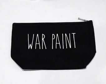 War Paint Makeup Bag, War Paint Bag,Rae Dunn Inspired Makeup Bag, War Paint, Funny Cosmetic Bag, Black Makeup Bag, Funny Gift