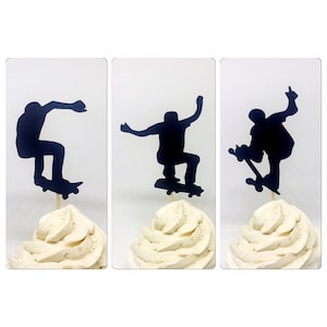 Skateboarding cupcake toppers, skater toppers, skater topper, skater theme, skater party, skater birthday, skateboard cupcake