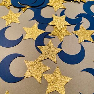 Moon and Stars Confetti, Twinkle Twinkle Little Star confetti, Love You to the Moon and Back, Crescent Moon Party, Star Baby Shower