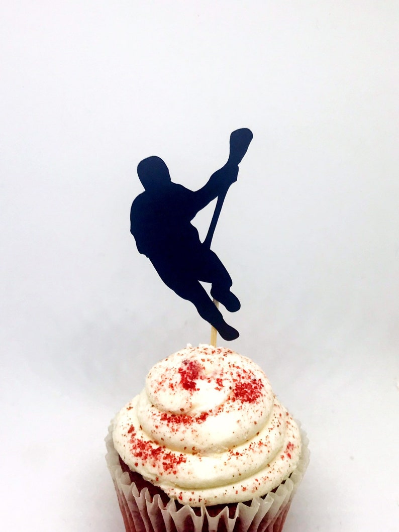 Lacrosse Cupcake Toppers Lacrosse Cupcake Topper Lacrosse Etsy