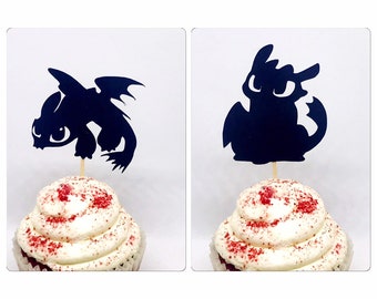 How to train your dragon, how to train your dragon cupcake toppers, dragon party, dragon theme, toothless cupcake topper, dragon theme 12 ct