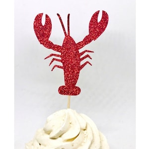 Lobster Cupcake Toppers, Lobster Cupcake Topper, Lobster Toppers ...