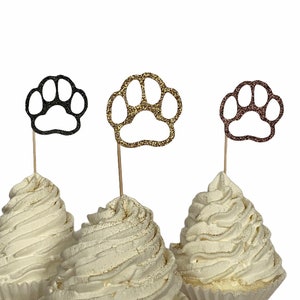 Dog cupcake toppers, dog birthday, dog party, dog party, dog theme, dog cupcake toppers, dog cupcake, dog birthday party, paw cupcake, 12 ct