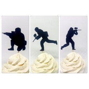 Paintball cupcake toppers, paintball toppers, paintball topper, paintball theme, paintball party, paintball birthday, paintball cupcake