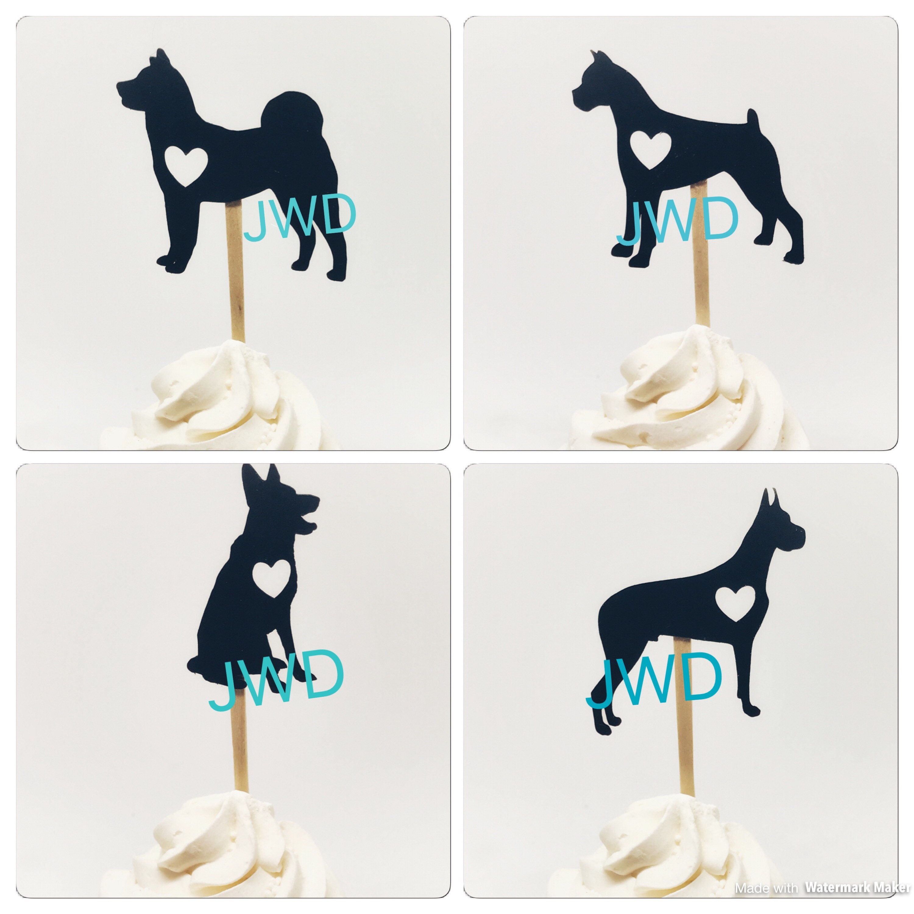 Dog Cupcake Toppers Pet Cupcake Toppers Dog Party Pet Etsy