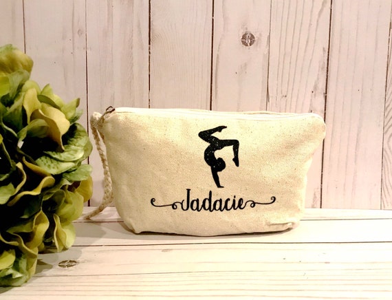 Personalized Gymnastics Make up Bag, Gymnastics Accessory Bag