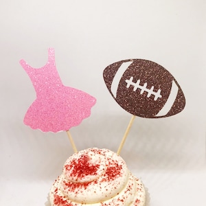 Touchdowns or tutus cupcake, Gender Reveal Cupcake Toppers, Gender Reveal Party, Gender Reveal Decor, baby shower cupcake
