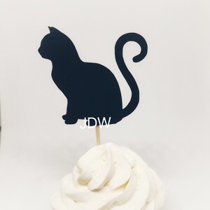 Cat cupcake topper, cat party, cat birthday, kitty cupcake topper, kitty party, kitty birthday, cat theme, kitty cat party, black cat decor image 3