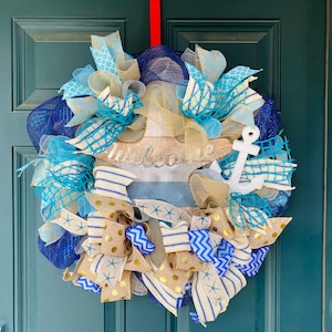 Beach Wreath, Summer Wreath, Summer, Beach Wreath, Nautical Wreath, Beach Decor, Beach House, seashell wreath, starfish wreath, beach decor
